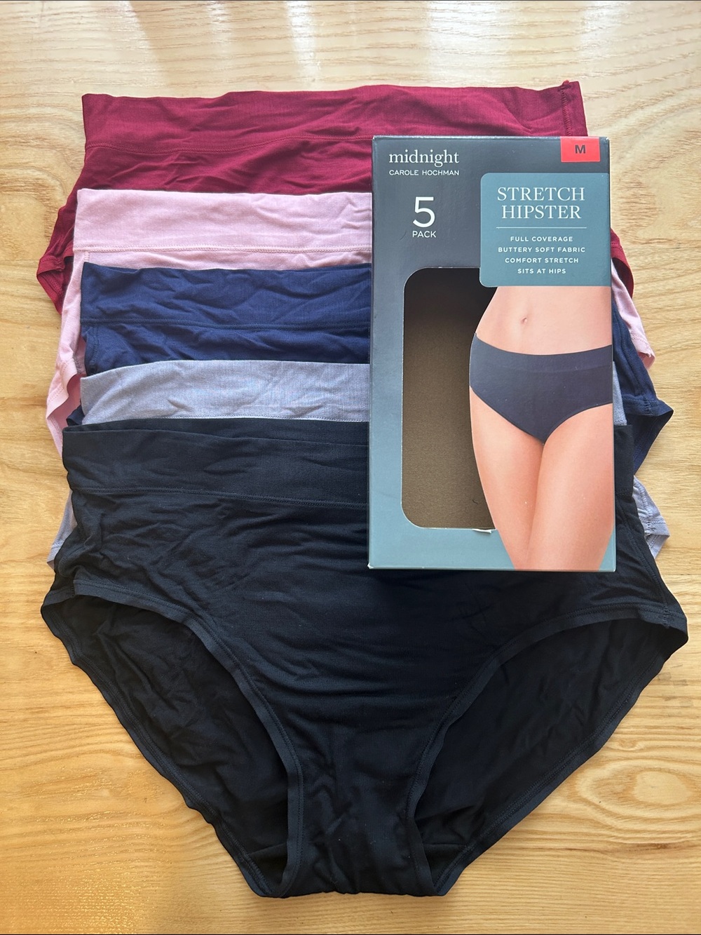 Stretch Hipster 5-Pack - Black, Navy, Gray, Pink, Burgundy